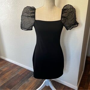 Allison & Kelly - Elegant Black Puff Sleeve Dress - Size Medium